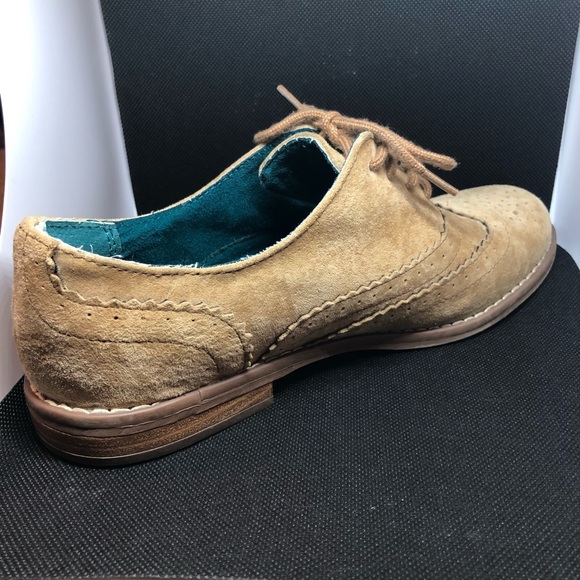Suede leather Oxford wingtip lace up loafers - Picture 4 of 10